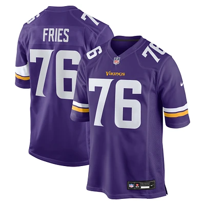Men's Nike Will Fries  Purple Minnesota Vikings Team Game Jersey