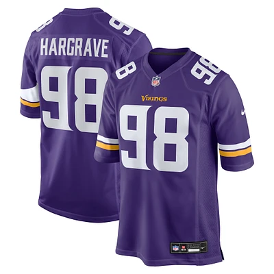 Men's Nike Javon Hargrave  Purple Minnesota Vikings Team Game Jersey