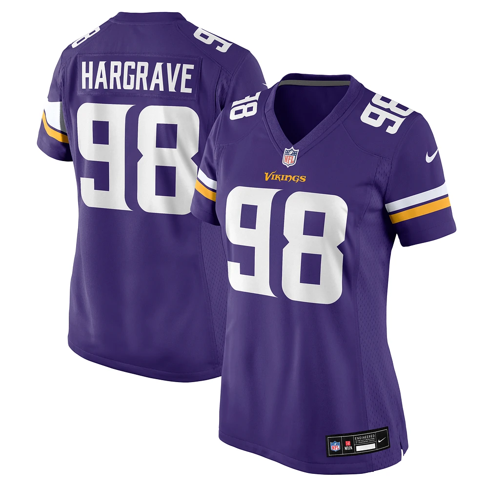 Women's Nike Javon Hargrave Purple Minnesota Vikings Team Game Jersey