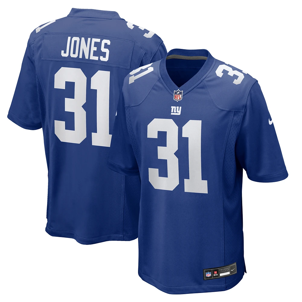 Men's Nike Nic Jones Royal New York Giants Team Game Jersey