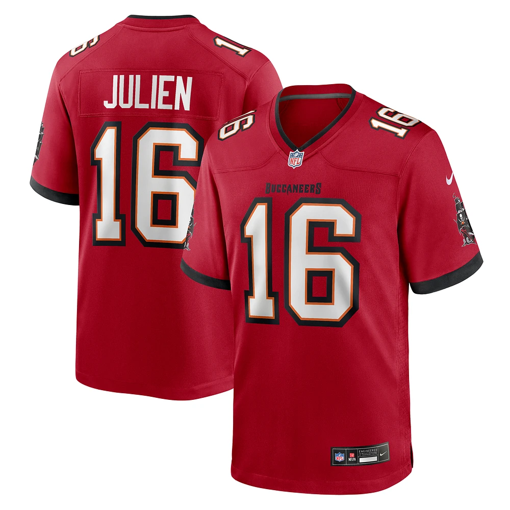 Men's Nike Jake Julien Red Tampa Bay Buccaneers Team Game Jersey
