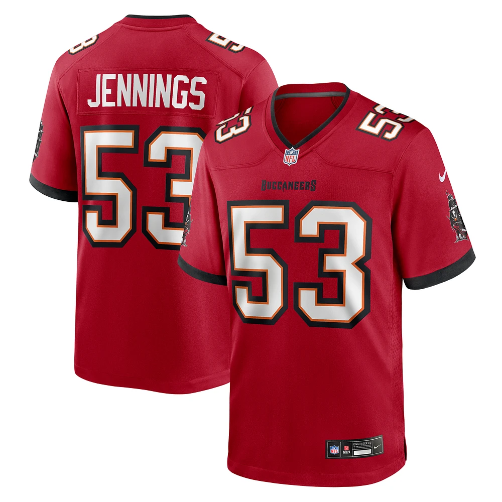 Men's Nike Deion Jennings Red Tampa Bay Buccaneers Team Game Jersey