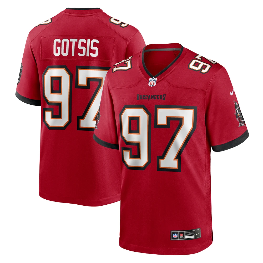 Men's Nike Adam Gotsis Red Tampa Bay Buccaneers Team Game Jersey