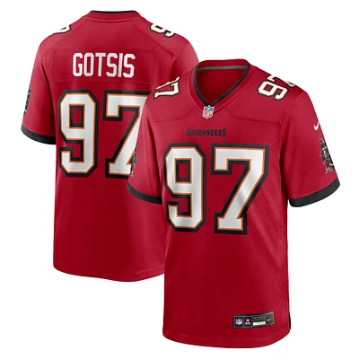 Men's Nike Adam Gotsis  Red Tampa Bay Buccaneers Team Game Jersey