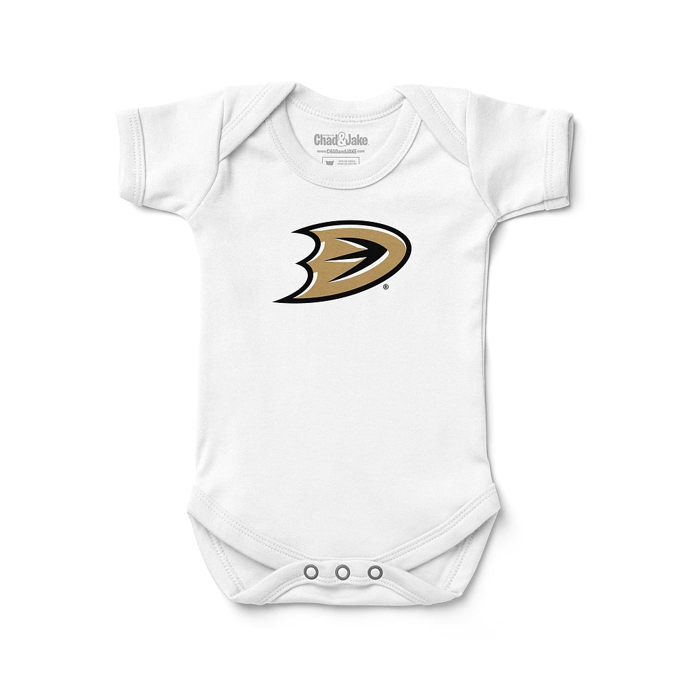 Infant Chad & Jake White Anaheim Ducks Logo Bodysuit