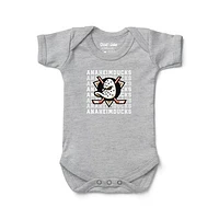 Infant Chad & Jake  Heather Gray Anaheim Ducks Retro Design Bodysuit