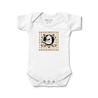 Infant Chad & Jake  White Anaheim Ducks Retro Design Bodysuit