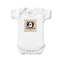 Infant Chad & Jake  White Anaheim Ducks Retro Design Bodysuit