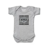Infant Chad & Jake  Heather Gray Los Angeles Kings Retro Design Bodysuit