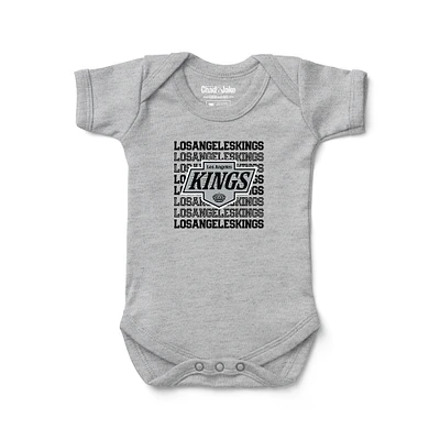 Infant Chad & Jake  Heather Gray Los Angeles Kings Retro Design Bodysuit