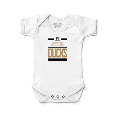 Infant Chad & Jake White Anaheim Ducks Stack Bodysuit