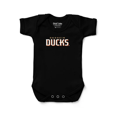 Infant Chad & Jake  Black Anaheim Ducks Wordmark Bodysuit