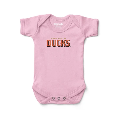 Infant Chad & Jake  Pink Anaheim Ducks Wordmark Bodysuit