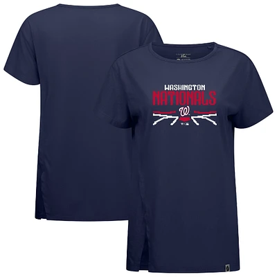 Women's Levelwear  Navy Washington Nationals Influx Arcade T-Shirt