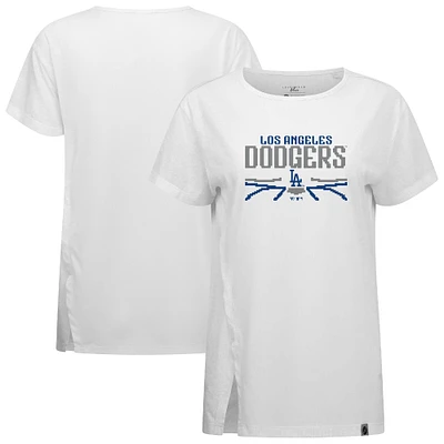 Women's Levelwear  White Los Angeles Dodgers Influx Arcade T-Shirt