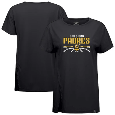 Women's Levelwear  Black San Diego Padres Influx Arcade T-Shirt