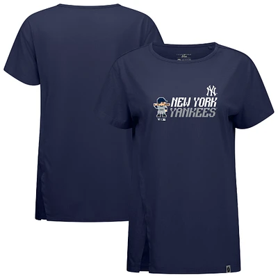 Women's Levelwear  Navy New York Yankees Influx 8-Bit Baseball T-Shirt
