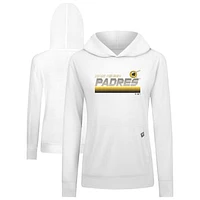 Women's Levelwear White San Diego Padres Relay Breaker Pullover Hoodie
