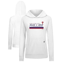 Women's Levelwear White Philadelphia Phillies Relay Breaker Pullover Hoodie