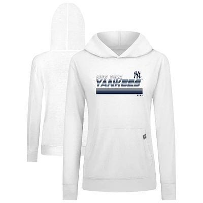 Women's Levelwear White New York Yankees Relay Breaker Pullover Hoodie