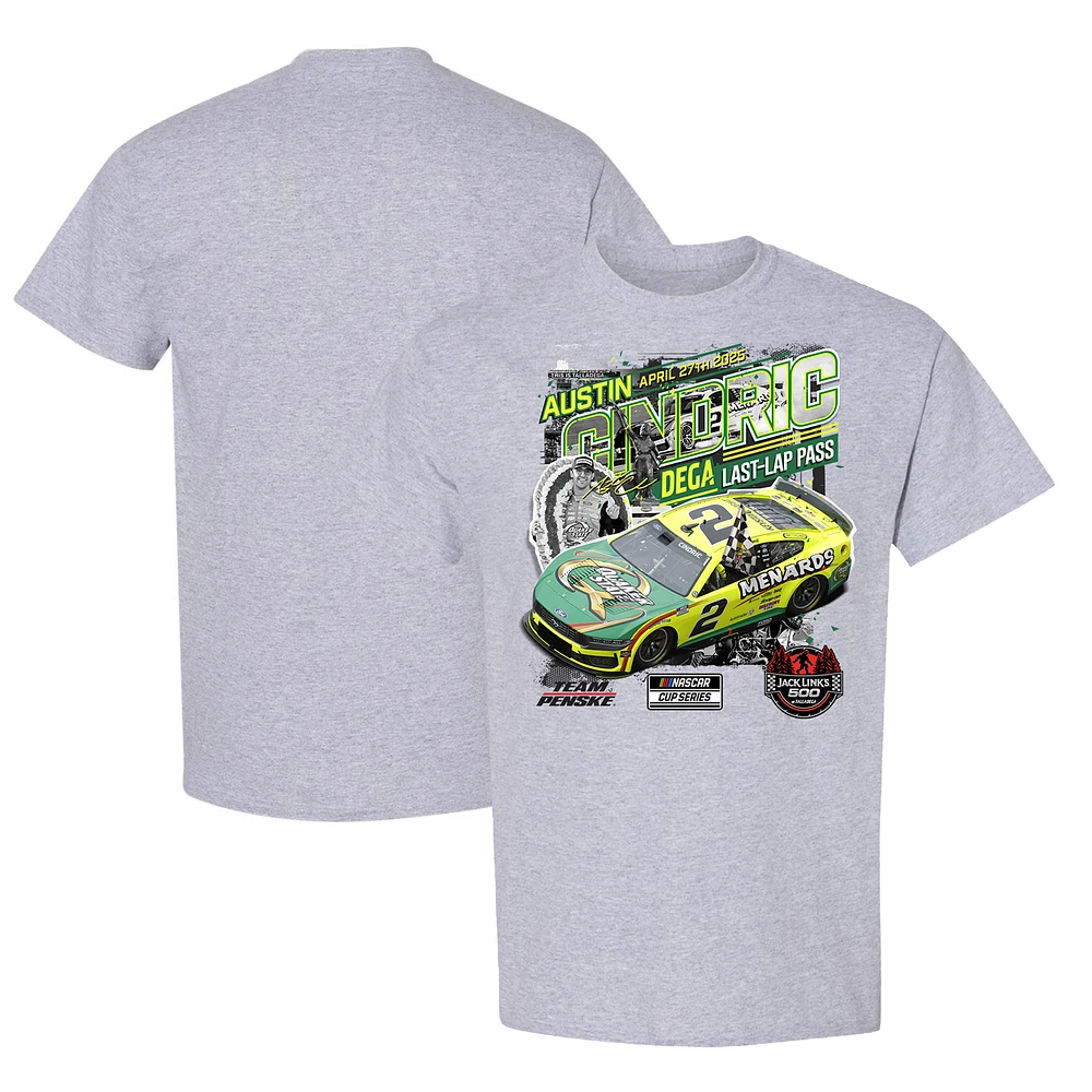 Men's Checkered Flag Sports Heather Gray Austin Cindric Jack Link's 500 Race Winner T-Shirt