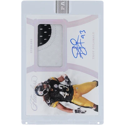 Troy Polamalu Pittsburgh Steelers Autographed 2020 Panini Flawless 2 Color Relic White Box #PA-TPO #1/1 Card