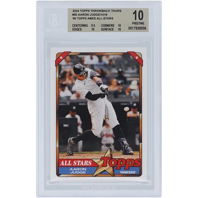 Aaron Judge New York Yankees 2024 Topps Throwback Thursday 90 Topps Ames All- Stars #95 BGS Authenticated 10 Card - 9.5,10,10,10 Subgrades