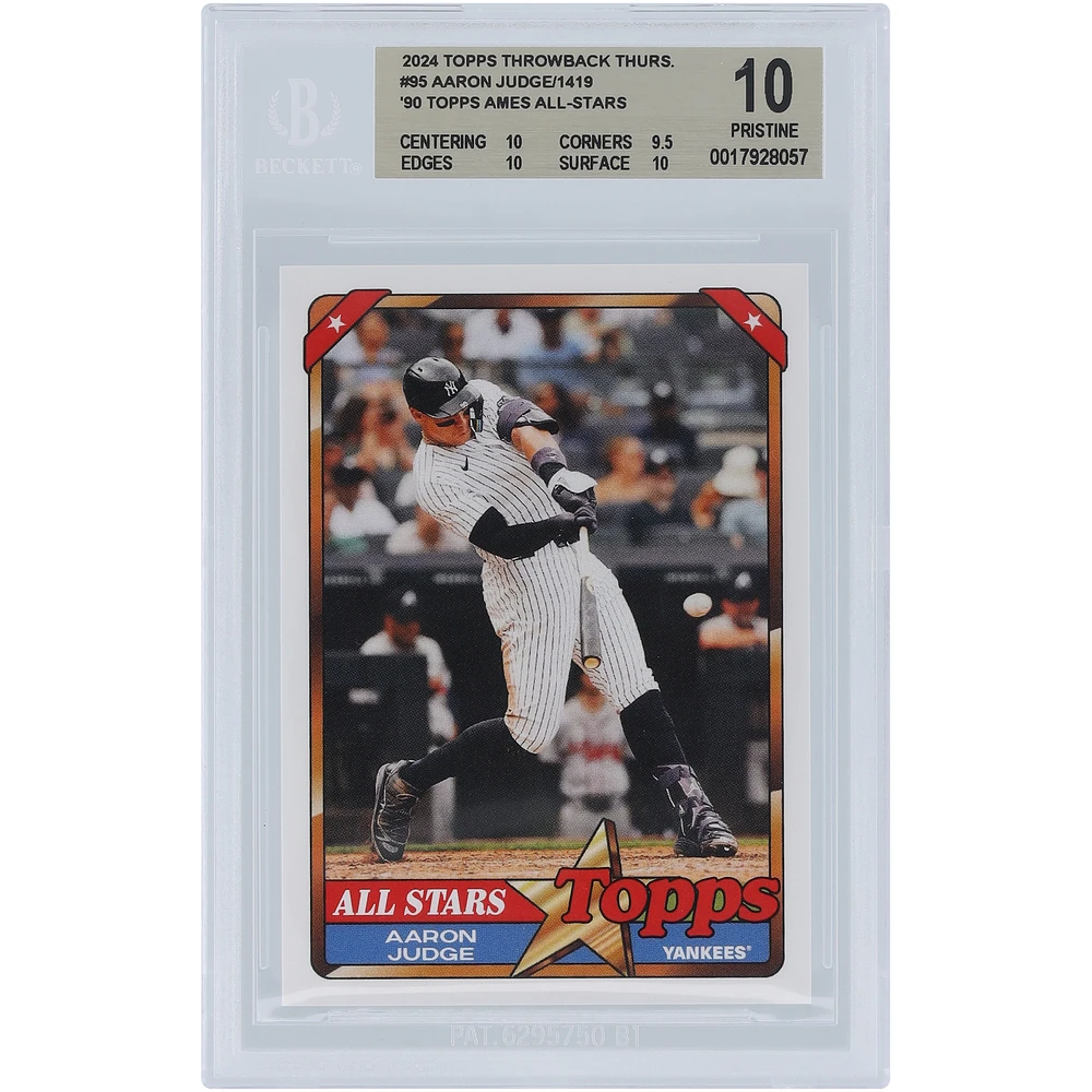 Aaron Judge New York Yankees 2024 Topps Throwback Thursday 90 Topps Ames All- Stars #95 BGS Authenticated 10 Card - 10,9.5,10,10 Subgrades