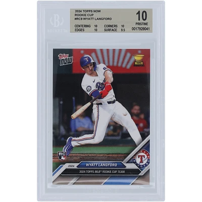 Wyatt Langford Texas Rangers 2024 Topps Now 2024 Rookie Cup Team #RC9 BGS Authenticated 10 Rookie Card - 10,10,10,9.5 Subgrades