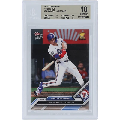 Wyatt Langford Texas Rangers 2024 Topps Now 2024 Rookie Cup Team #RC9 BGS Authenticated 10 Rookie Card - 10,9.5,10,10 Subgrades