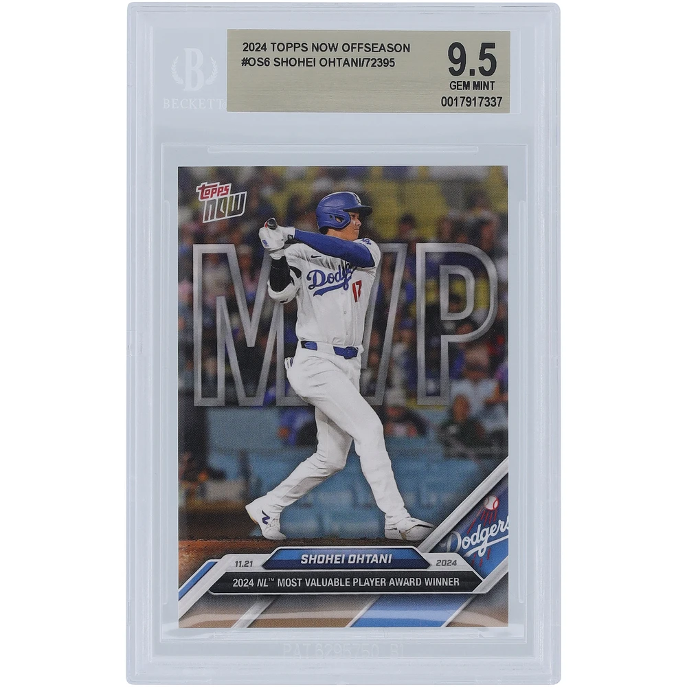 Shohei Ohtani Los Angeles Dodgers 2024 Topps Now 2024 NL Most Valuable Player Award Winner #OS-6 BGS Authenticated 9.5 Card