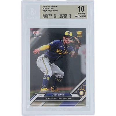 Joey Ortiz Milwaukee Brewers 2024 Topps Now 2024 Rookie Cup Team #RC4 BGS Authenticated 10 Card - 10,10,9.5,10 Subgrades