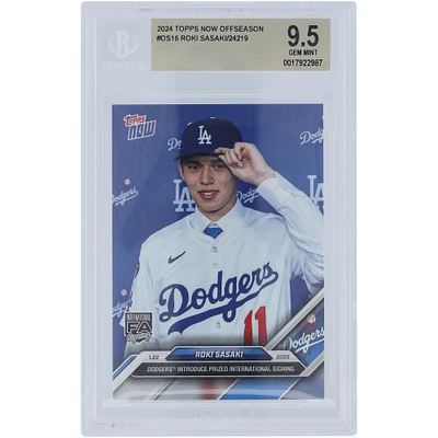 Roki Sasaki Los Angeles Dodgers 2024 Topps Now Dodgers Introduce Prized International Signing #OS-16 BGS Authenticated 9.5 Rookie Card