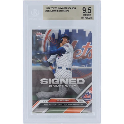 Juan Soto New York Mets 2024 Topps Now Joins Mets On Largest Deal In Sports History #OS-8 BGS Authenticated 9.5 Card