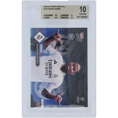Endrick Real Madrid 2023-24 Topps Now Wonderkid Joins Los Blancos 27.07.24 #142 BGS Authenticated 10 Rookie Card - 10,10,10,9.5 Subgrades