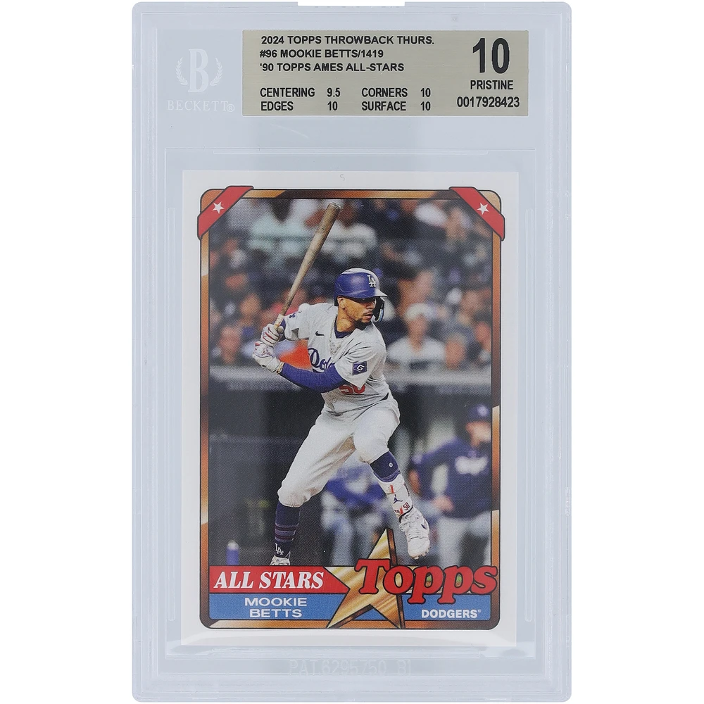 Mookie Betts Los Angeles Dodgers 2024 Topps TBT 90 Topps Ames All-Stars #96 BGS Authenticated 10 Card - 9.5,10,10,10 Subgrades