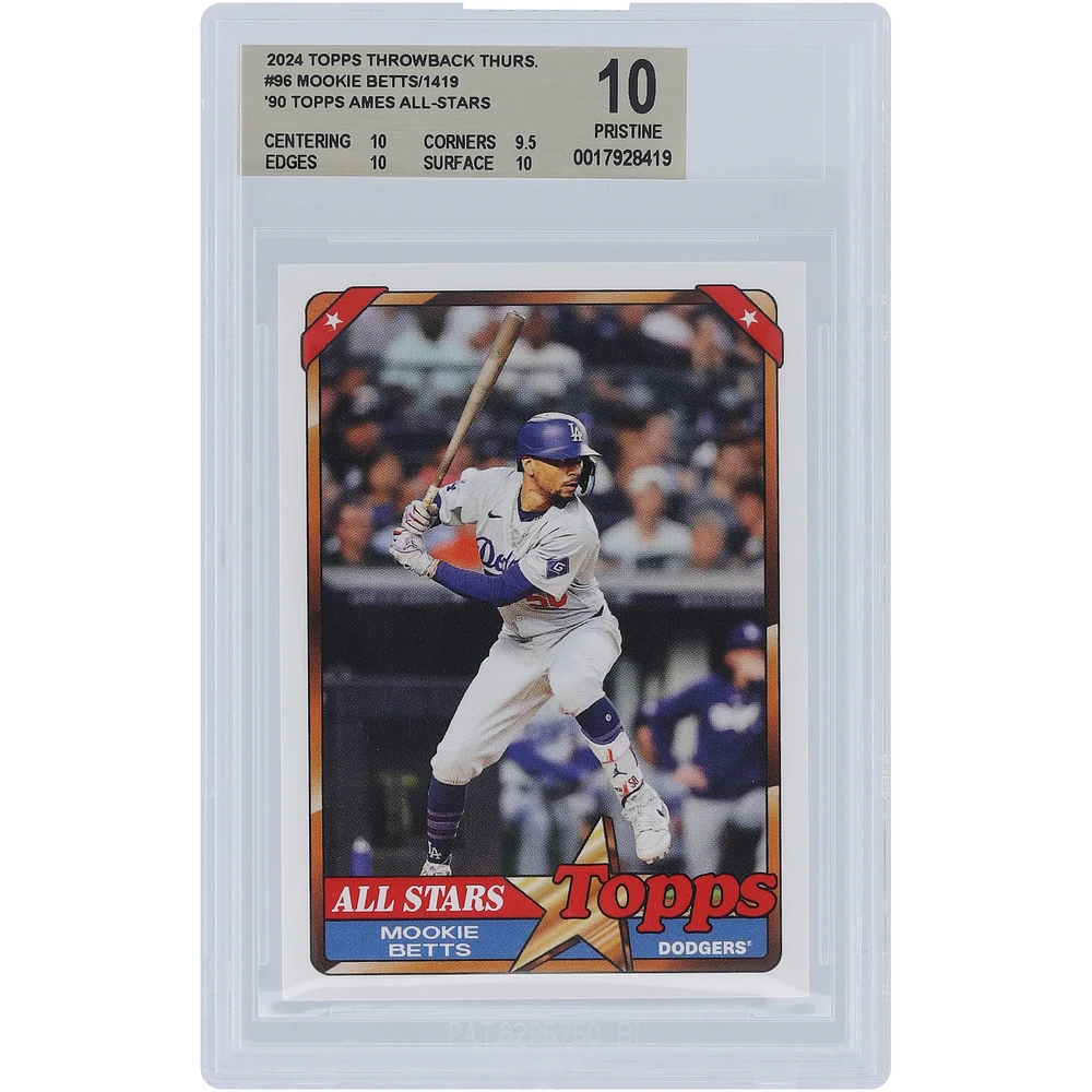 Mookie Betts Los Angeles Dodgers 2024 Topps TBT 90 Topps Ames All-Stars #96 BGS Authenticated 10 Card - 10,9.5,10,10 Subgrades