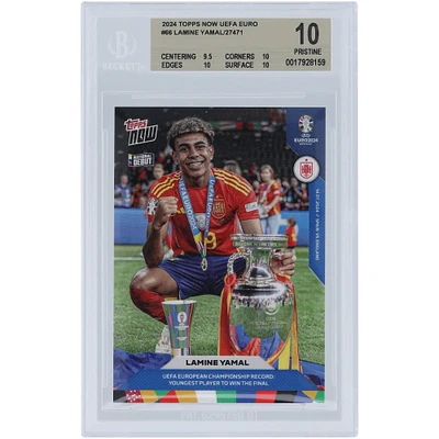 Lamine Yamal Spain National Team 2024 Topps Now Youngest Player to Win Final 14.07.24 #66 BGS Authenticated 10 Card - 9.5,10,10,10 Subgrades