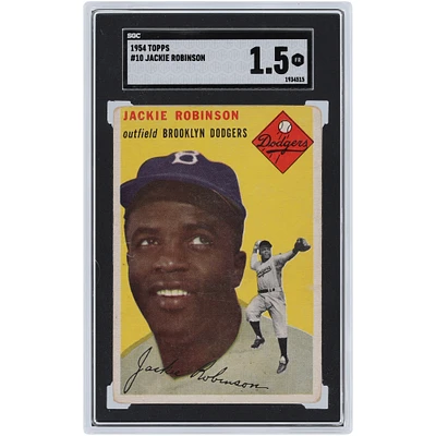 Jackie Robinson Brooklyn Dodgers 1954 Topps #10 SGC Authenticated 1.5 Card