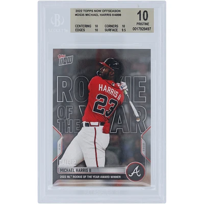 Michael Harris Atlanta Braves 2022 Topps Now 2022 NL Rookie of The Year Award Winner 11.14.2022 #OS-35 BGS Authenticated 10 Card - 10,10,10,9.5 Subgrades