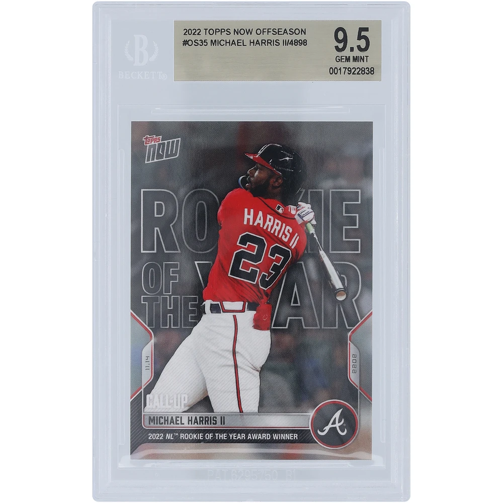 Michael Harris Atlanta Braves 2022 Topps Now 2022 NL Rookie of The Year Award Winner 11.14.2022 #OS-35 BGS Authenticated 9.5 Card