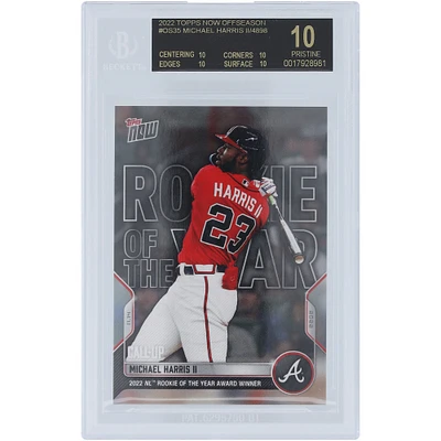 Michael Harris Atlanta Braves 2022 Topps Now 2022 NL Rookie of The Year Award Winner 11.14.2022 Black Label #OS-35 BGS Authenticated 10 Card - 10,10,10,10 Subgrades