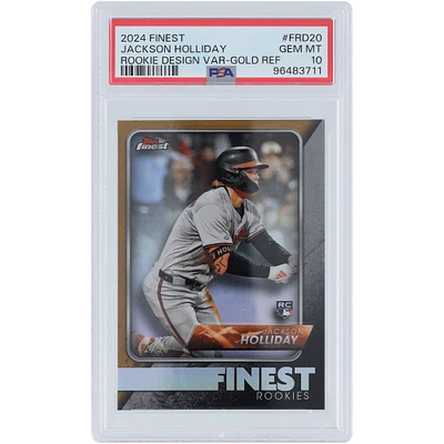Jackson Holliday Baltimore Orioles 2024 Topps Finest Design Variation Gold Refractor #FRD-20 #42/50 PSA Authenticated 10 Rookie Card