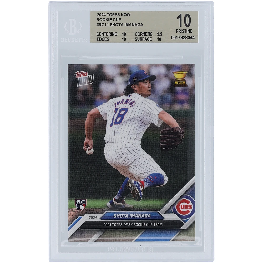 Shota Imanaga Chicago Cubs 2024 Topps Now 2024 Rookie Cup Team #RC11 BGS Authenticated 10 Rookie Card - 10,9.5,10,10 Subgrades
