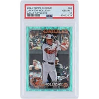 Jackson Holliday Baltimore Orioles 2024 Topps Chrome Aqua Raywave Refractor #88 #166/199 PSA Authenticated 10 Rookie Card
