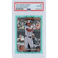 Jackson Holliday Baltimore Orioles 2024 Topps Chrome Aqua Raywave Refractor #88 #166/199 PSA Authenticated 10 Rookie Card