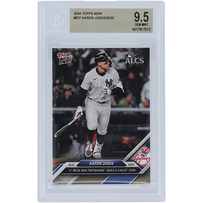 Aaron Judge New York Yankees 2024 Topps Now 1st HR Of 2024 Postseason Seals 2-0 ALCS Lead #837 BGS Authenticated 9.5 Card