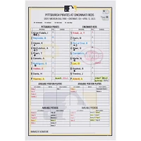 Pittsburgh Pirates Game-Used Lineup Card vs. Cincinnati Reds on April 12, 2025