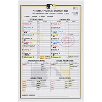 Pittsburgh Pirates Game-Used Lineup Card vs. Cincinnati Reds on April 13, 2025