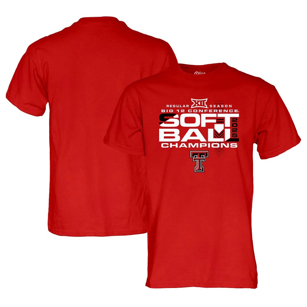 Unisex Blue 84 Red Texas Tech Raiders 2025 Big 12 Softball Regular Season Champions T-Shirt